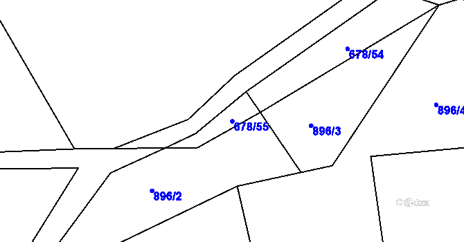 Parcela st. 678/55 v KÚ Kozmice u Benešova, Katastrální mapa