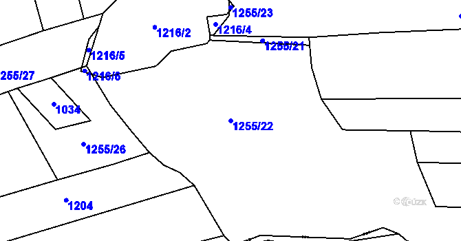Parcela st. 1255/22 v KÚ Kozmice u Benešova, Katastrální mapa