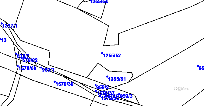 Parcela st. 1255/52 v KÚ Kozmice u Benešova, Katastrální mapa
