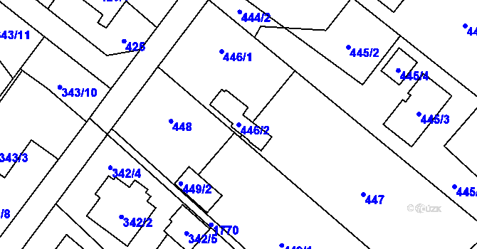 Parcela st. 446/2 v KÚ Kozmice, Katastrální mapa