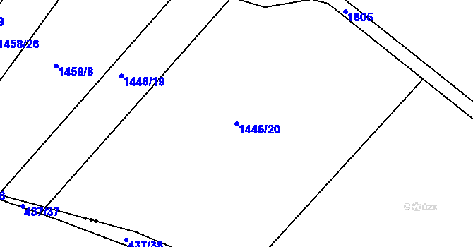 Parcela st. 1446/20 v KÚ Kozmice, Katastrální mapa