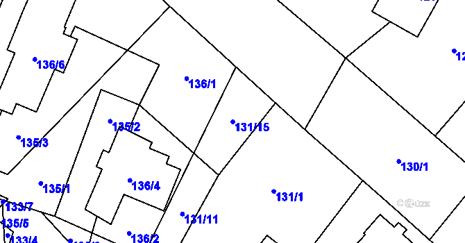 Parcela st. 131/15 v KÚ Kozmice, Katastrální mapa