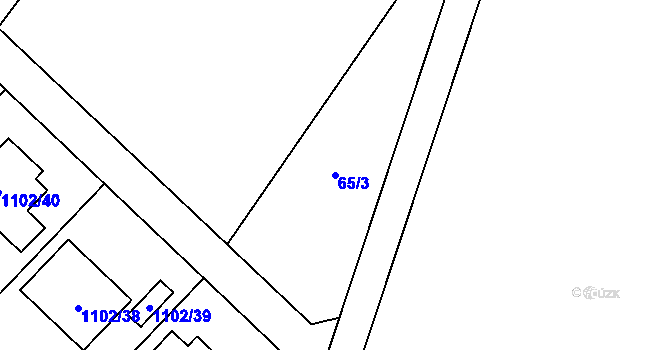 Parcela st. 65/3 v KÚ Kozmice, Katastrální mapa