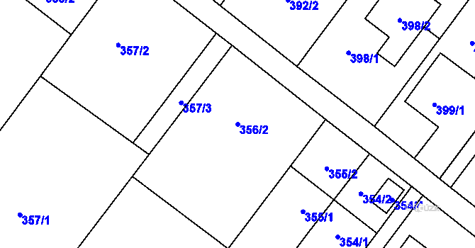 Parcela st. 356/2 v KÚ Kozmice, Katastrální mapa