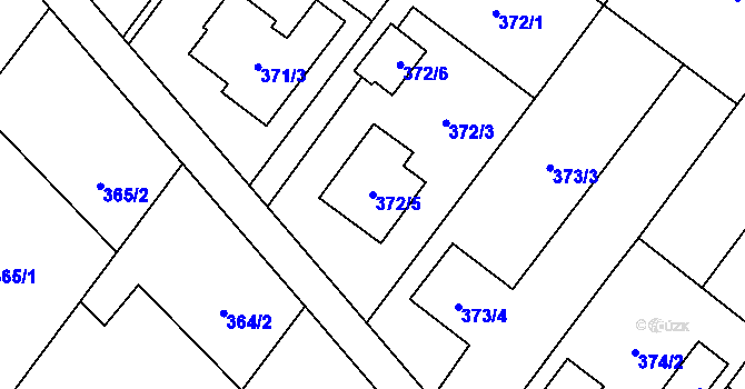 Parcela st. 372/5 v KÚ Kozmice, Katastrální mapa