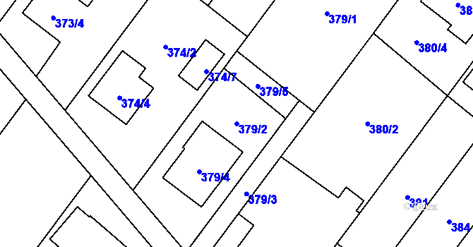 Parcela st. 379/2 v KÚ Kozmice, Katastrální mapa
