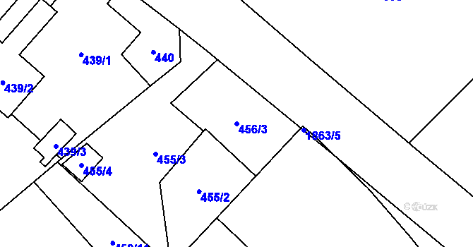 Parcela st. 456/3 v KÚ Kozmice, Katastrální mapa