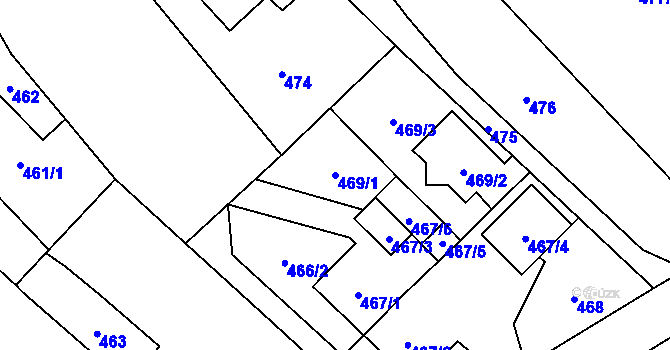 Parcela st. 469/1 v KÚ Kozmice, Katastrální mapa
