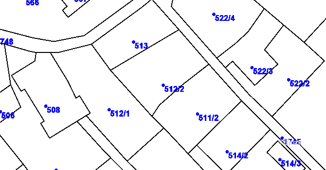 Parcela st. 512/2 v KÚ Kozmice, Katastrální mapa