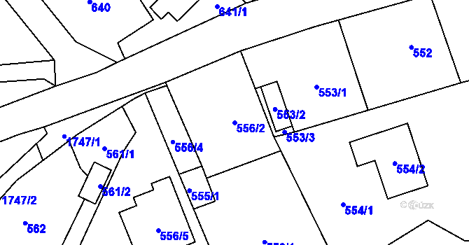 Parcela st. 556/2 v KÚ Kozmice, Katastrální mapa