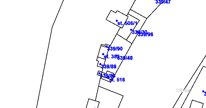 Parcela st. 352 v KÚ Kozojedy u Kostelce nad Černými Lesy, Katastrální mapa