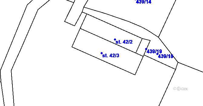 Parcela st. 42/3 v KÚ Kozojedy, Katastrální mapa
