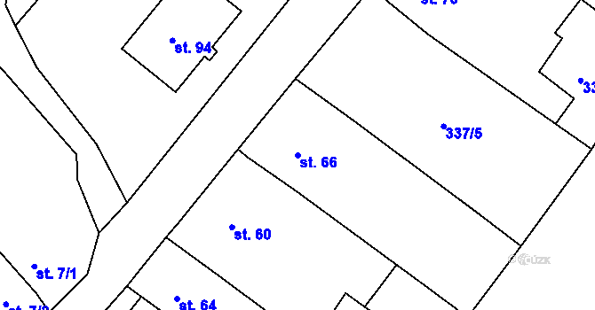 Parcela st. 66 v KÚ Kozojedy, Katastrální mapa