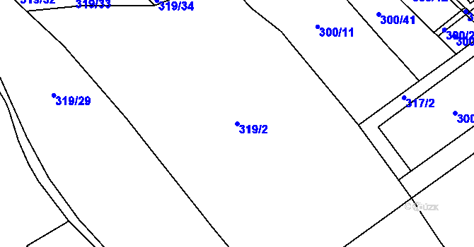 Parcela st. 319/2 v KÚ Kozojedy, Katastrální mapa