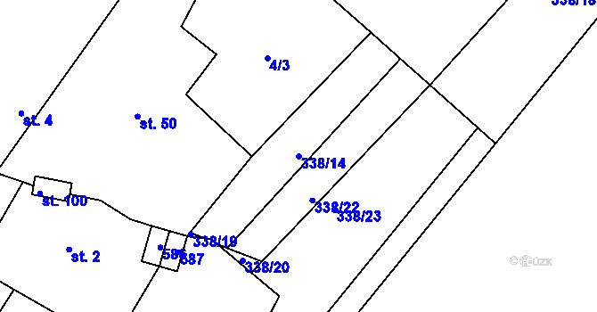 Parcela st. 338/14 v KÚ Kozojedy, Katastrální mapa