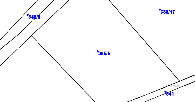 Parcela st. 385/5 v KÚ Kozojedy, Katastrální mapa