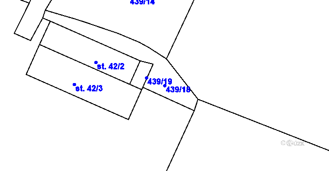 Parcela st. 439/18 v KÚ Kozojedy, Katastrální mapa
