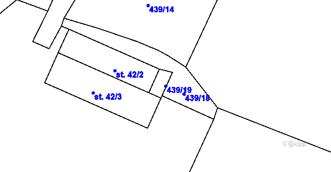 Parcela st. 439/19 v KÚ Kozojedy, Katastrální mapa