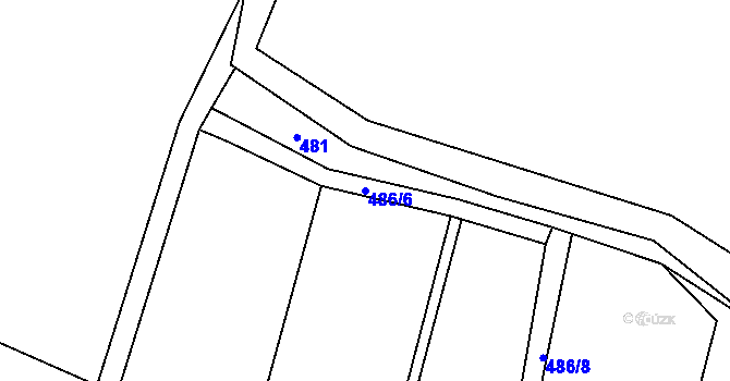 Parcela st. 486/6 v KÚ Kozojedy, Katastrální mapa