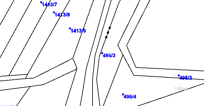 Parcela st. 495/3 v KÚ Kozojedy, Katastrální mapa