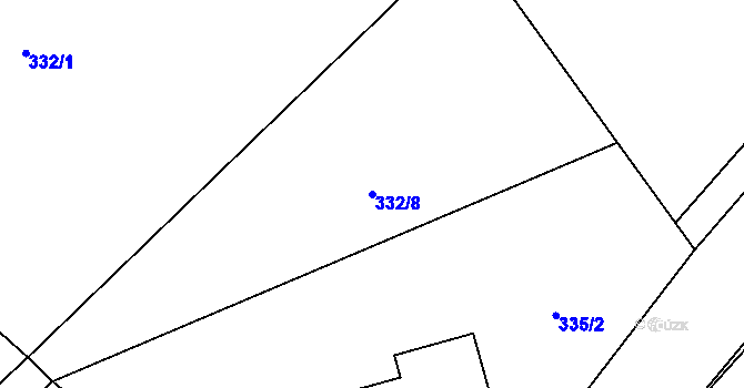Parcela st. 332/8 v KÚ Kozojedy, Katastrální mapa
