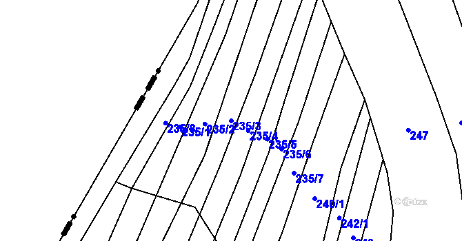 Parcela st. 235/3 v KÚ Kozojedy, Katastrální mapa