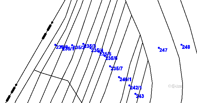 Parcela st. 235/5 v KÚ Kozojedy, Katastrální mapa