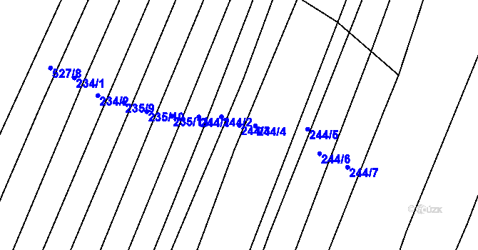 Parcela st. 244/3 v KÚ Kozojedy, Katastrální mapa