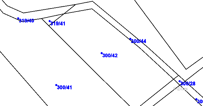 Parcela st. 300/42 v KÚ Kozojedy, Katastrální mapa