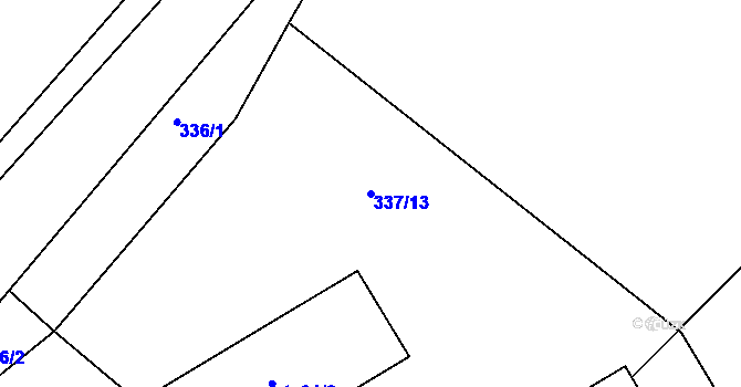Parcela st. 337/13 v KÚ Kozojedy, Katastrální mapa