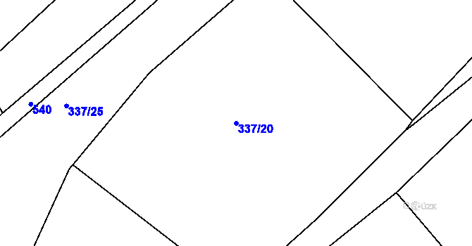 Parcela st. 337/20 v KÚ Kozojedy, Katastrální mapa