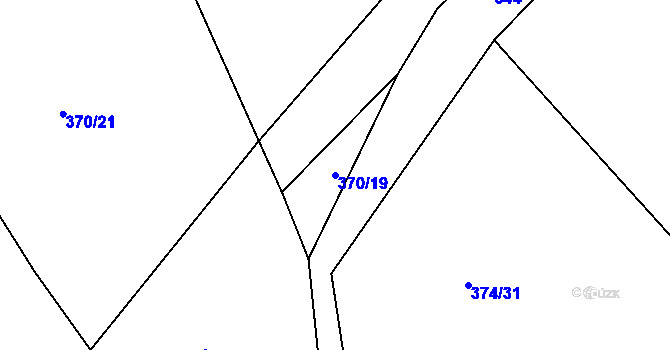 Parcela st. 370/19 v KÚ Kozojedy, Katastrální mapa