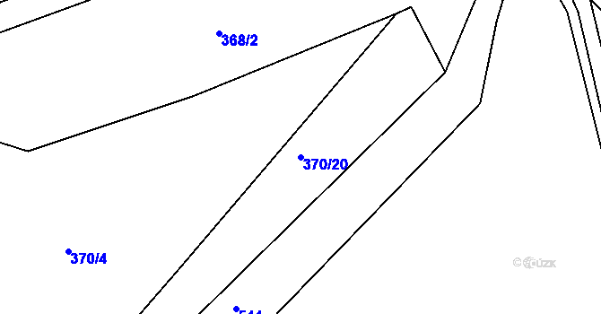 Parcela st. 370/20 v KÚ Kozojedy, Katastrální mapa