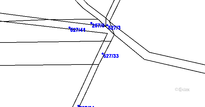Parcela st. 527/33 v KÚ Kozojedy, Katastrální mapa