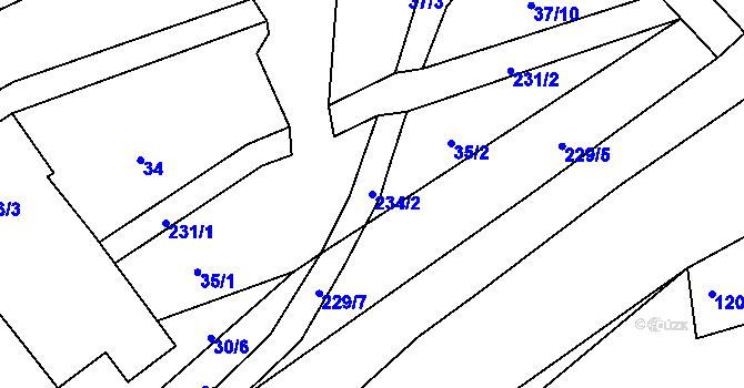 Parcela st. 234/2 v KÚ Borek u Kozojed, Katastrální mapa