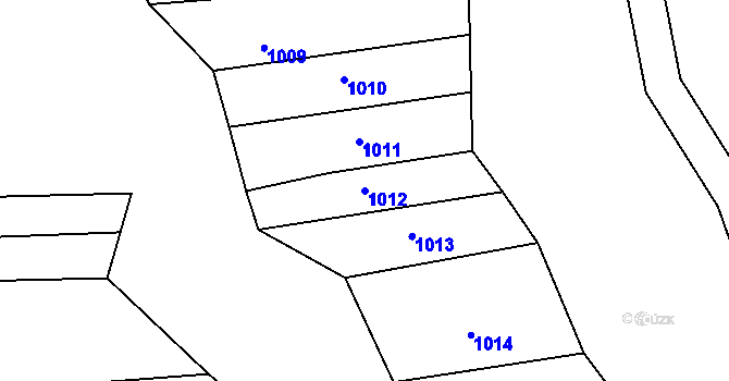 Parcela st. 1012 v KÚ Brodeslavy, Katastrální mapa