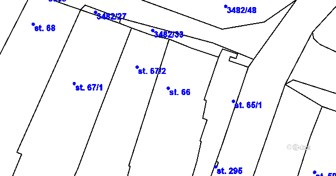 Parcela st. 66 v KÚ Kozojedy u Kralovic, Katastrální mapa