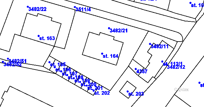 Parcela st. 164 v KÚ Kozojedy u Kralovic, Katastrální mapa