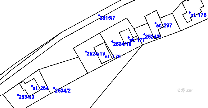 Parcela st. 178 v KÚ Kozojedy u Kralovic, Katastrální mapa