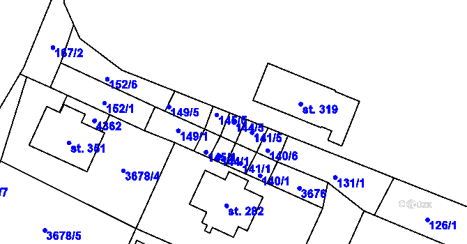 Parcela st. 144/5 v KÚ Kozojedy u Kralovic, Katastrální mapa