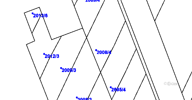 Parcela st. 2008/4 v KÚ Kozojedy u Kralovic, Katastrální mapa