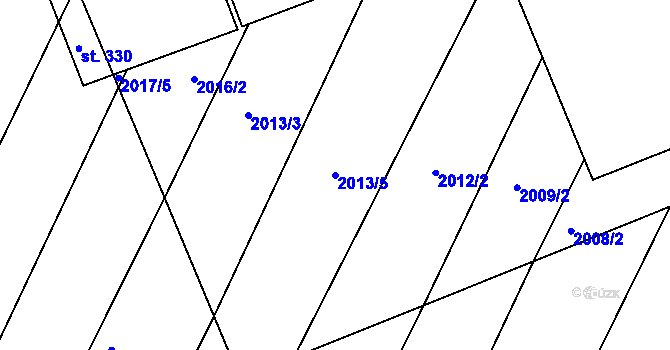 Parcela st. 2013/5 v KÚ Kozojedy u Kralovic, Katastrální mapa