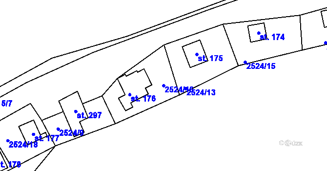 Parcela st. 2524/16 v KÚ Kozojedy u Kralovic, Katastrální mapa