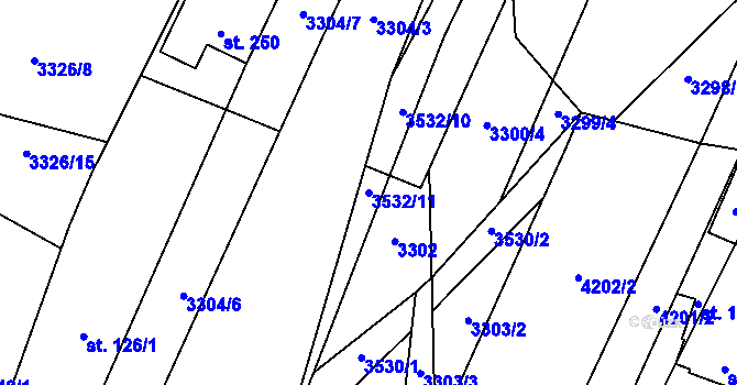 Parcela st. 3532/11 v KÚ Kozojedy u Kralovic, Katastrální mapa
