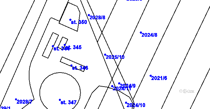 Parcela st. 2025/10 v KÚ Kozojedy u Kralovic, Katastrální mapa