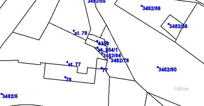 Parcela st. 3482/84 v KÚ Kozojedy u Kralovic, Katastrální mapa