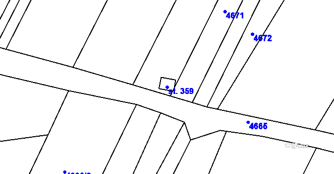 Parcela st. 359 v KÚ Kozojedy u Kralovic, Katastrální mapa