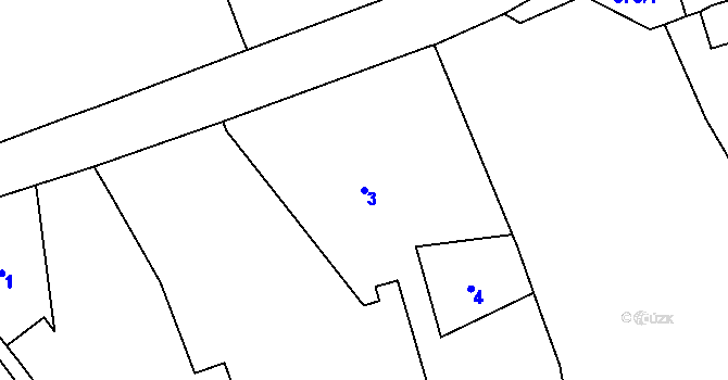 Parcela st. 3 v KÚ Rakolusky, Katastrální mapa