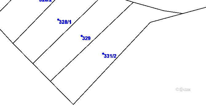 Parcela st. 331/2 v KÚ Rakolusky, Katastrální mapa