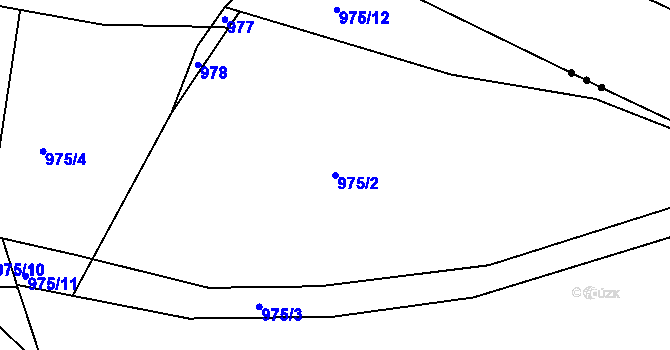 Parcela st. 975/2 v KÚ Kozojídky, Katastrální mapa